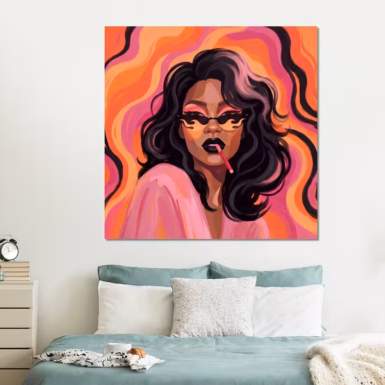 Forex - Vrouw - Zonnebril - Modern - Portret - Oranje — 2
