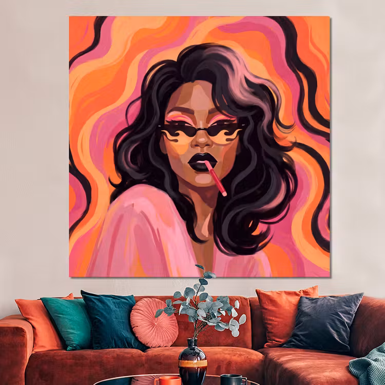 Forex - Vrouw - Zonnebril - Modern - Portret - Oranje — 3