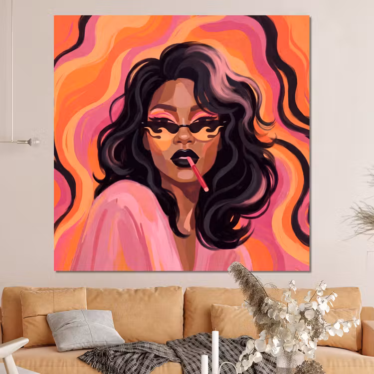 Forex - Vrouw - Zonnebril - Modern - Portret - Oranje — 4
