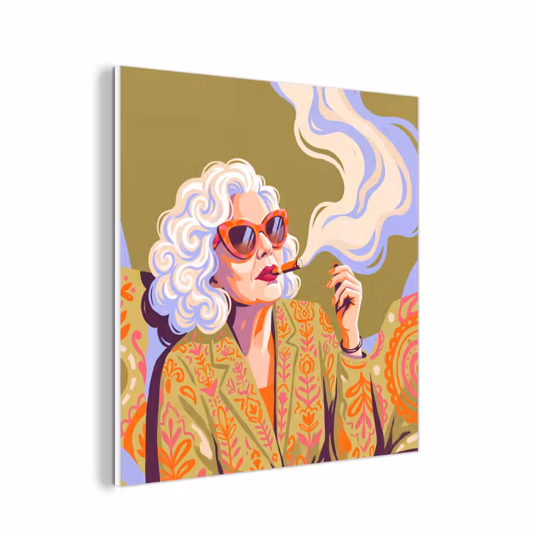 Forex - Vrouw - Zonnebril - Portret - Modern - Kleurrijk — 1