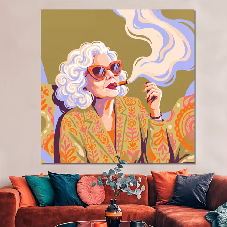 Forex - Vrouw - Zonnebril - Portret - Modern - Kleurrijk — 3