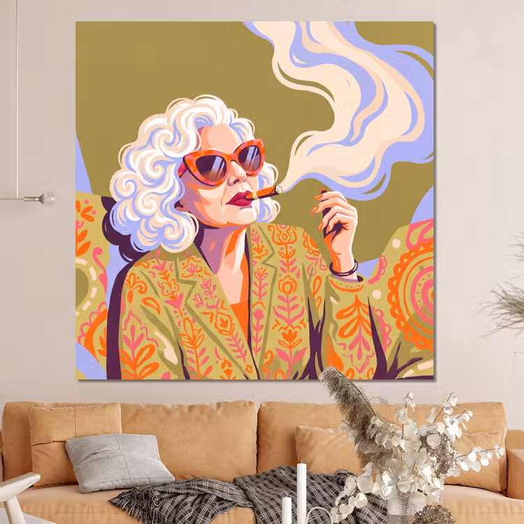 Forex - Vrouw - Zonnebril - Portret - Modern - Kleurrijk — 4
