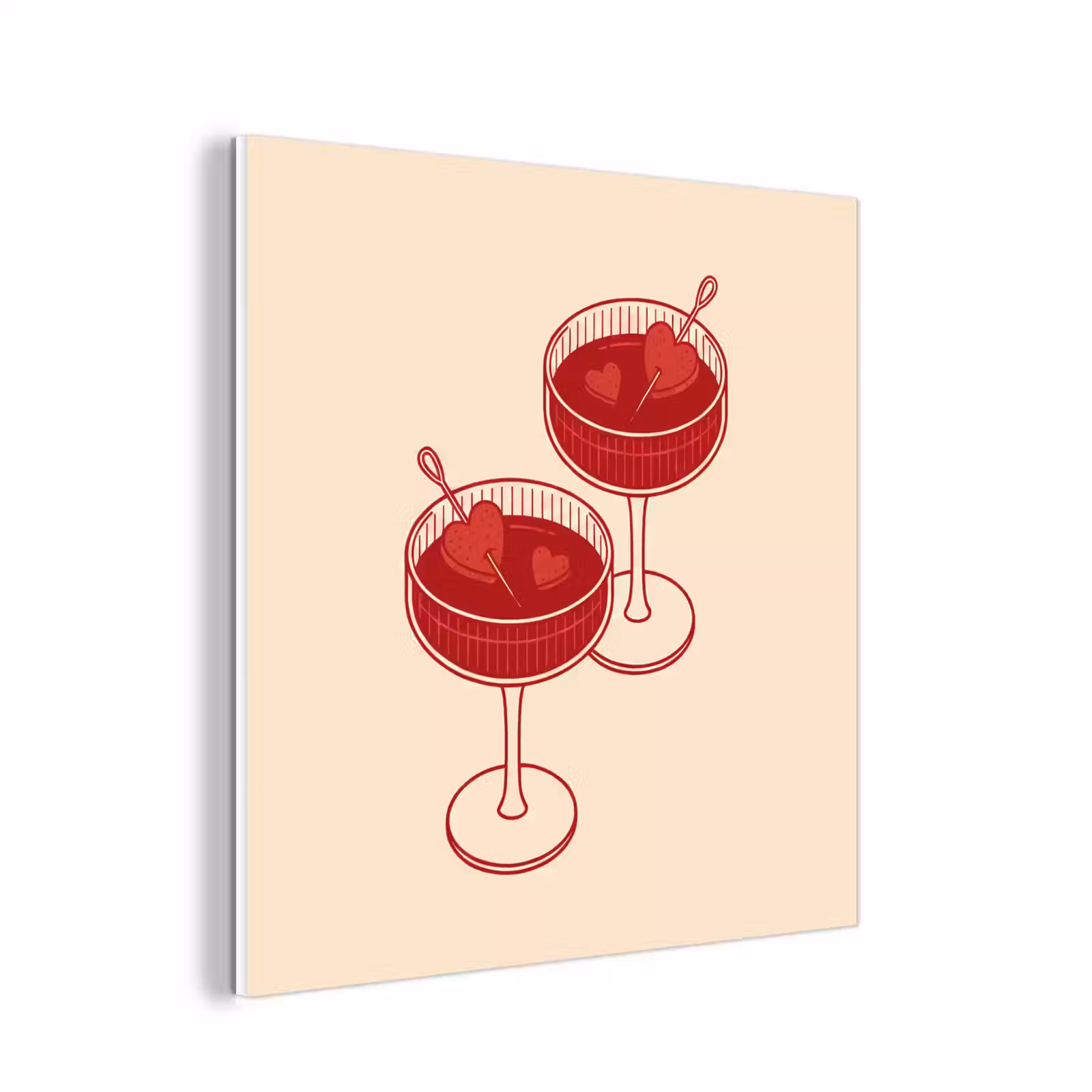 Forex - Cocktail - Hartjes - Liefde - Illustratie - Rood — 1