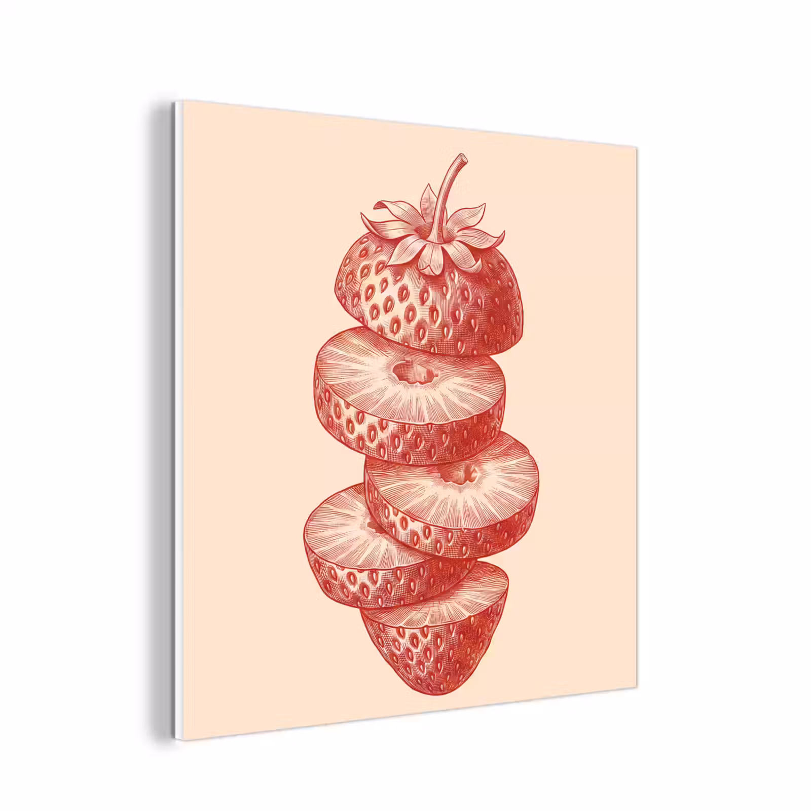 Forex - Fruit - Gesneden - Illustratie - Rood - Vintage — 1