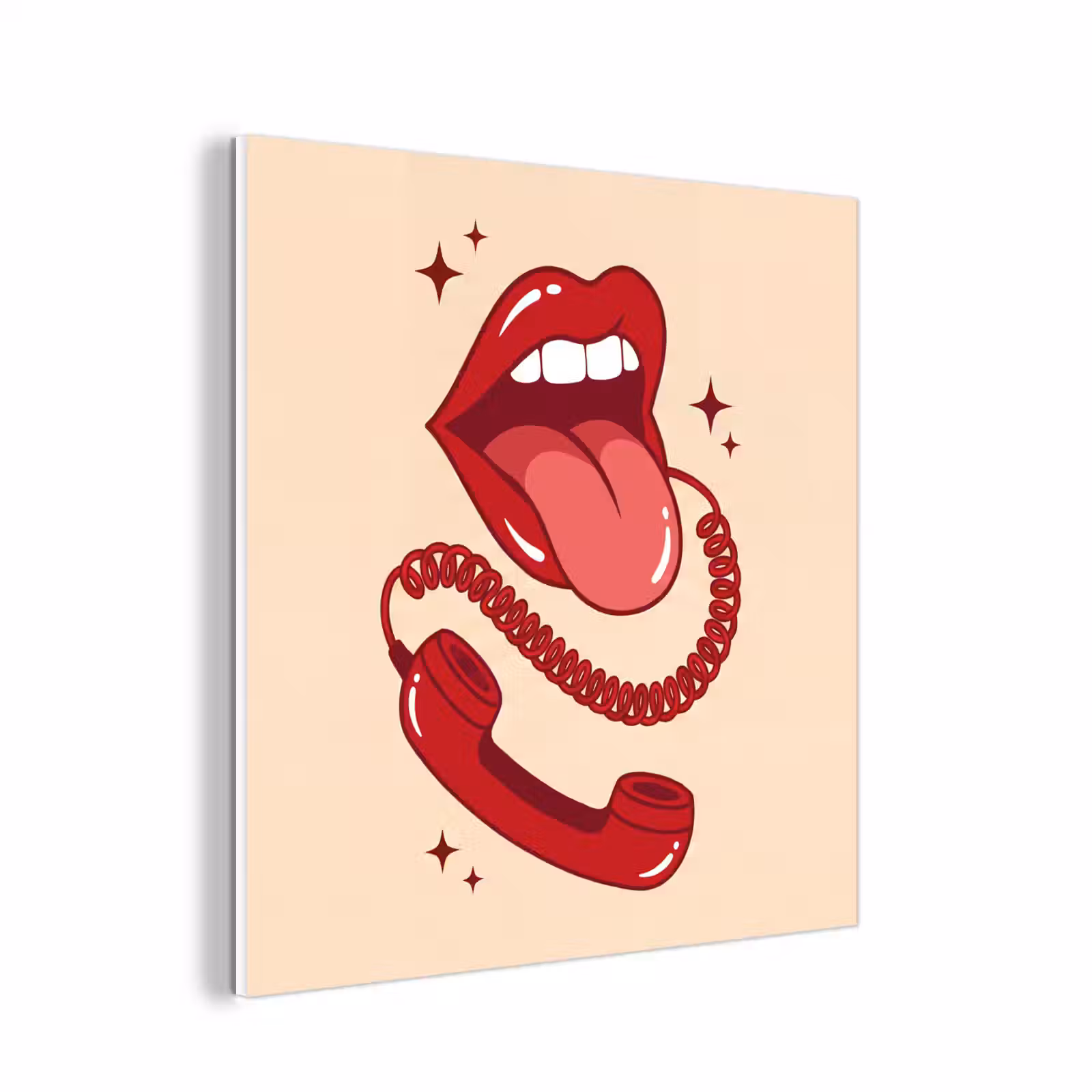 Forex - Mond - Telefoon - Popart - Rood - Illustratie — 1
