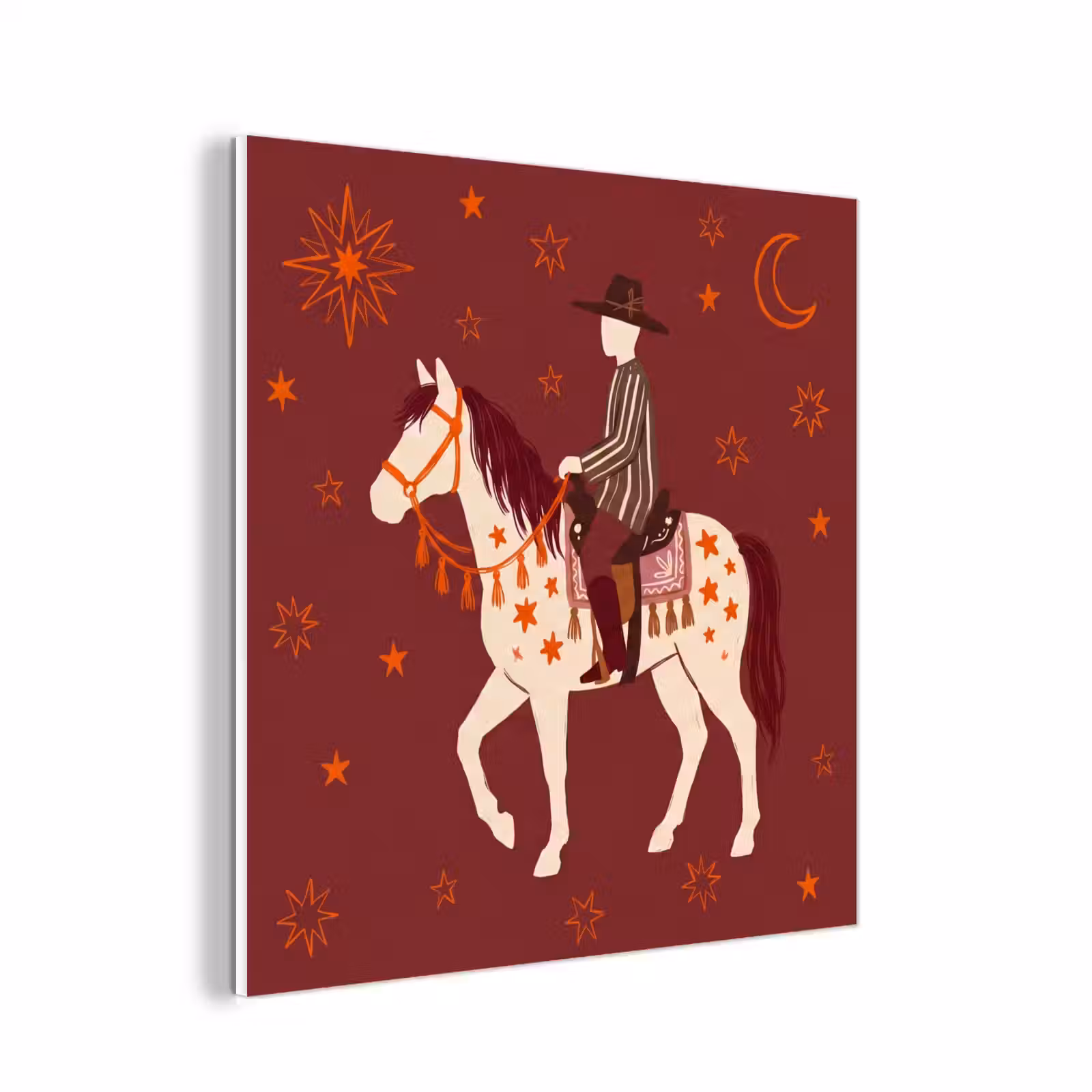 Forex - Paard - Ruiter - Sterren - Nacht - Illustratie — 1
