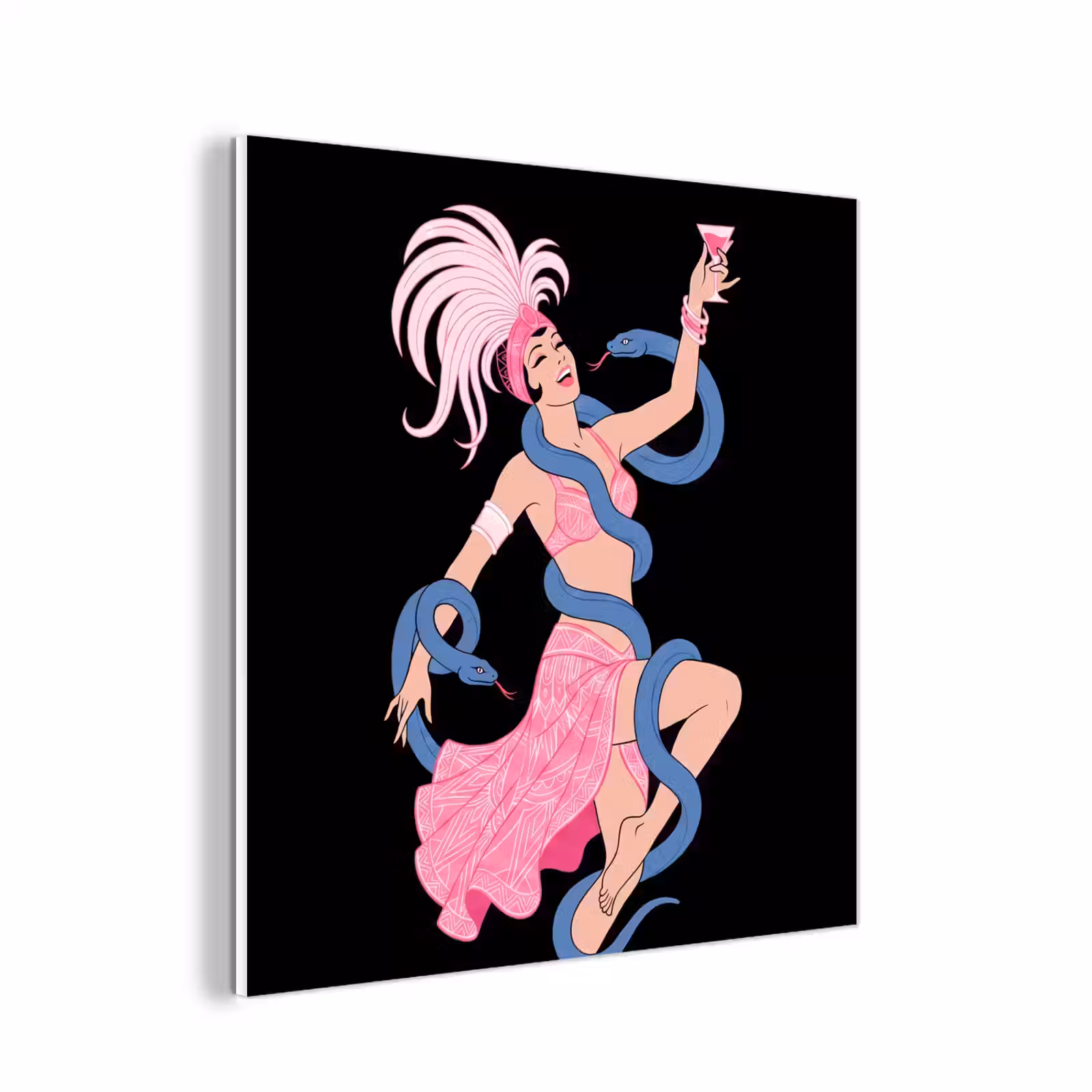 Forex - Vrouw - Danseres - Slangen - Art Deco - Roze — 1