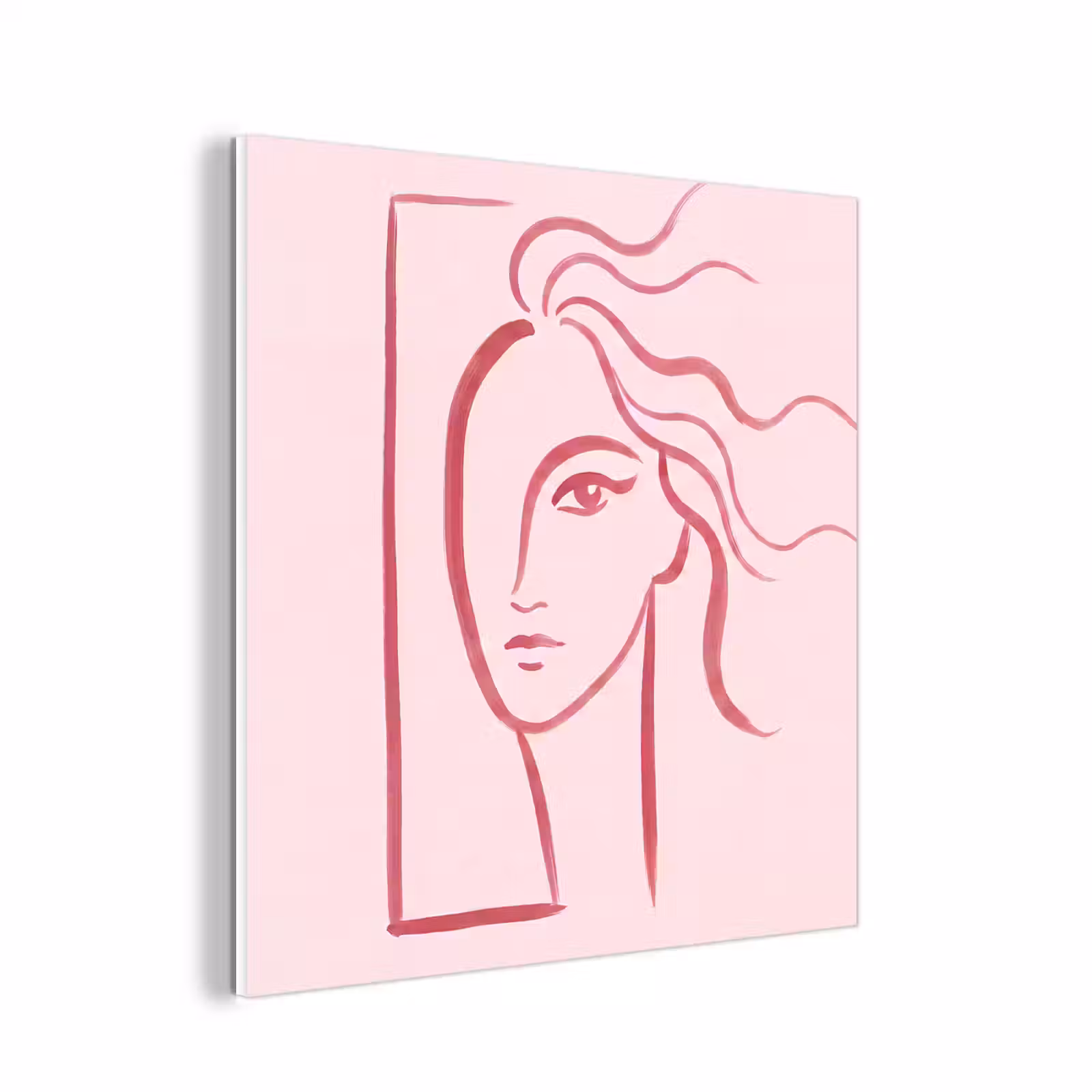 Forex - Vrouw - Portret - Abstract - Lijnkunst - Rood — 1