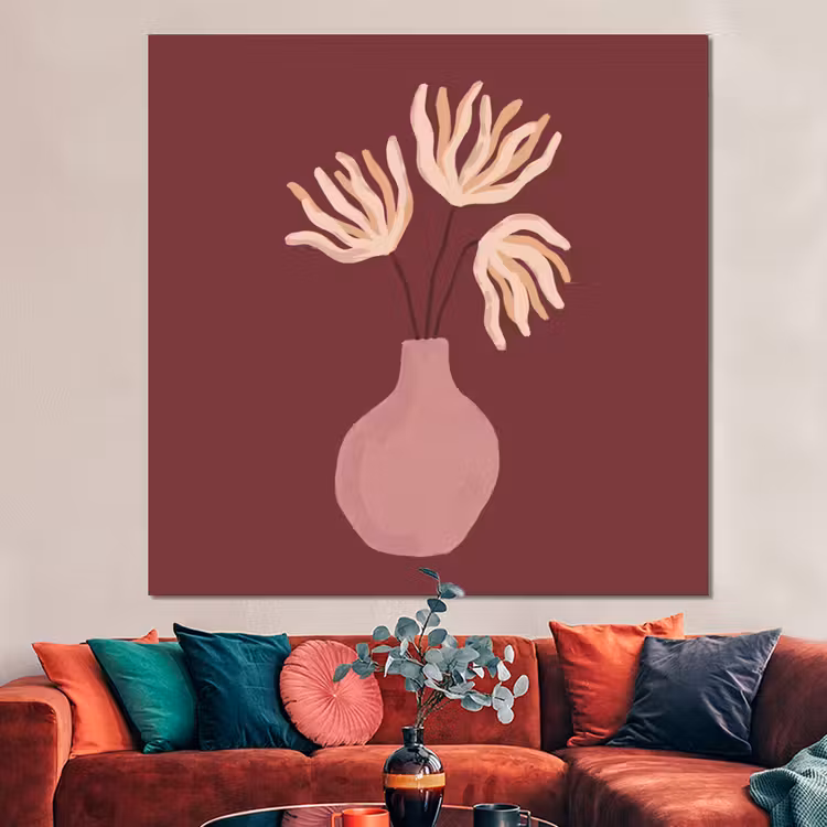 Forex - Bloemen - Vaas - Abstract - Modern - Aardetinten — 3