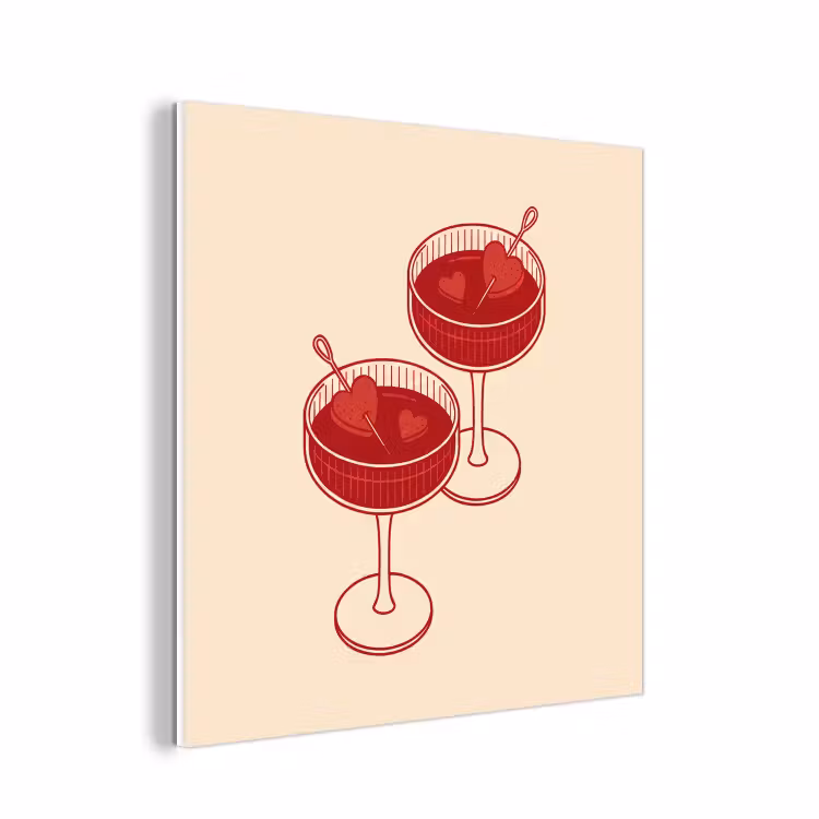Forex - Cocktail - Hartjes - Liefde - Illustratie - Rood — 1