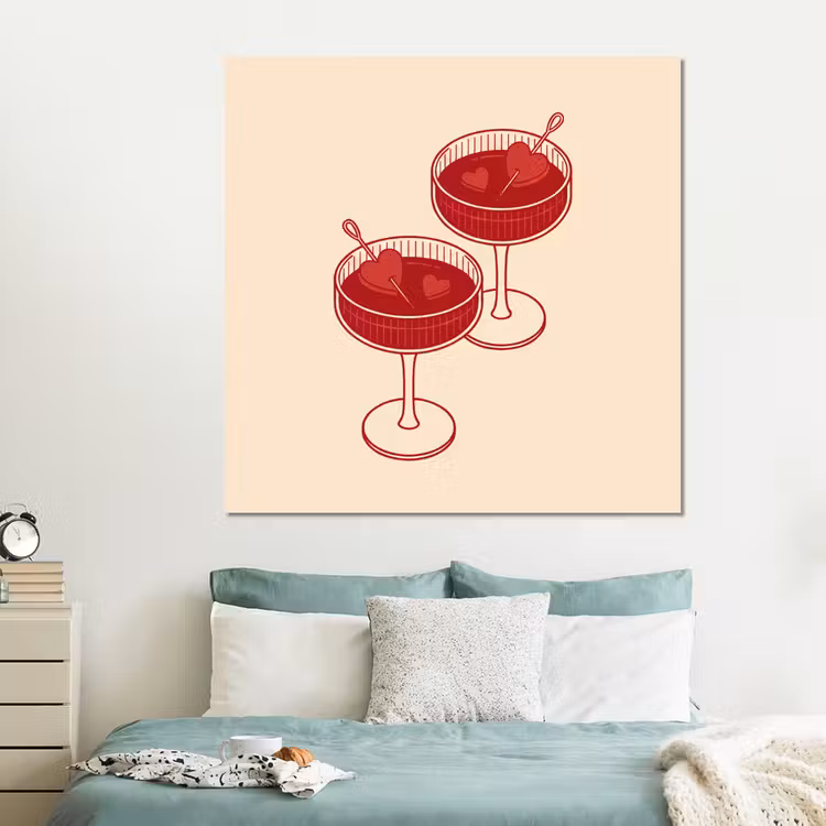 Forex - Cocktail - Hartjes - Liefde - Illustratie - Rood — 2