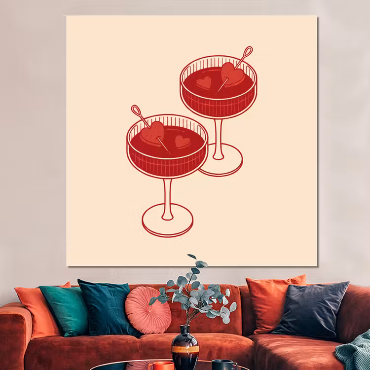 Forex - Cocktail - Hartjes - Liefde - Illustratie - Rood — 3