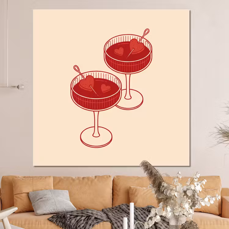 Forex - Cocktail - Hartjes - Liefde - Illustratie - Rood — 4