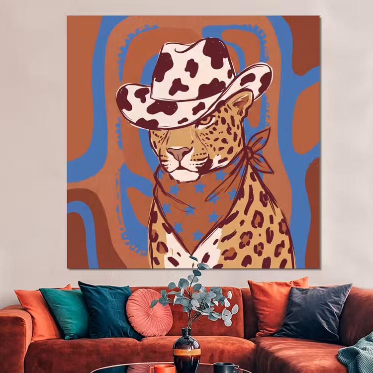 Forex - Dieren - Cowboyhoed - Modern - Illustratie - Bruin — 3