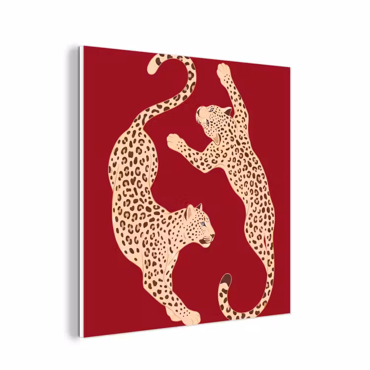 Forex - Dieren - Luipaard - Abstract - Rood - Modern — 1