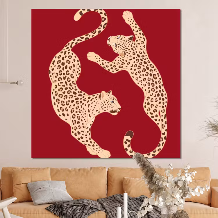 Forex - Dieren - Luipaard - Abstract - Rood - Modern — 4