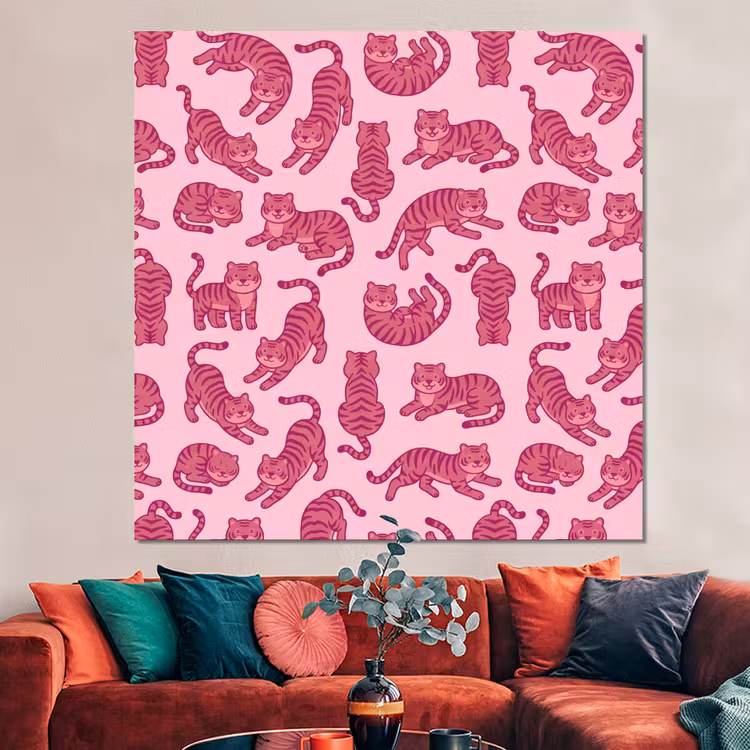 Forex - Dieren - Patroon - Roze - Speels - Cartoon — 3