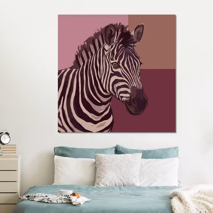 Forex - Dieren - Zebrahoofd - Wildlife - Modern - Bruin — 2