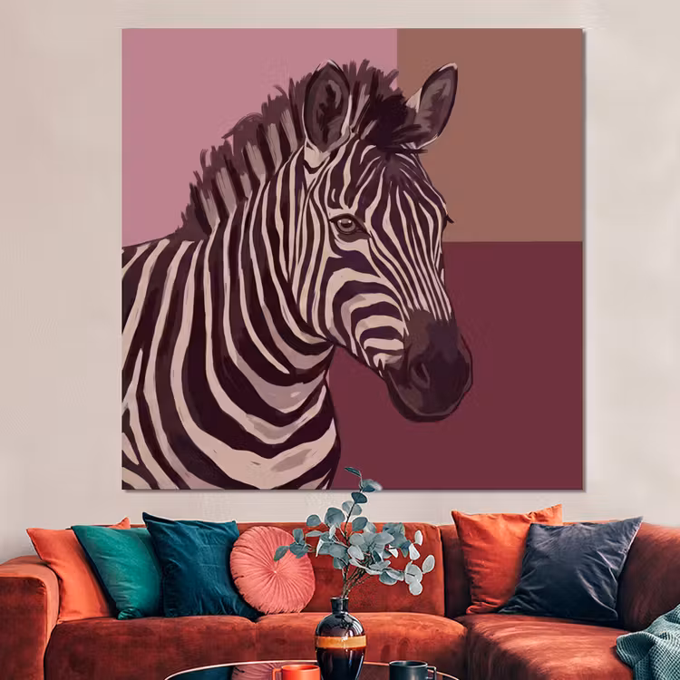 Forex - Dieren - Zebrahoofd - Wildlife - Modern - Bruin — 3