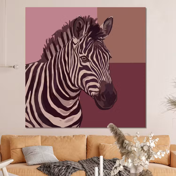 Forex - Dieren - Zebrahoofd - Wildlife - Modern - Bruin — 4