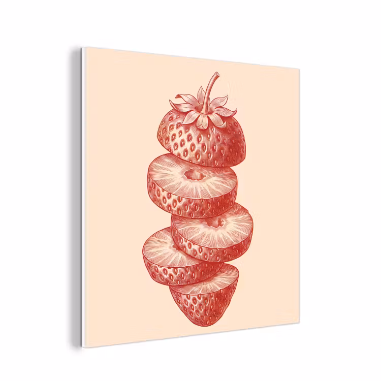 Forex - Fruit - Gesneden - Illustratie - Rood - Vintage — 1