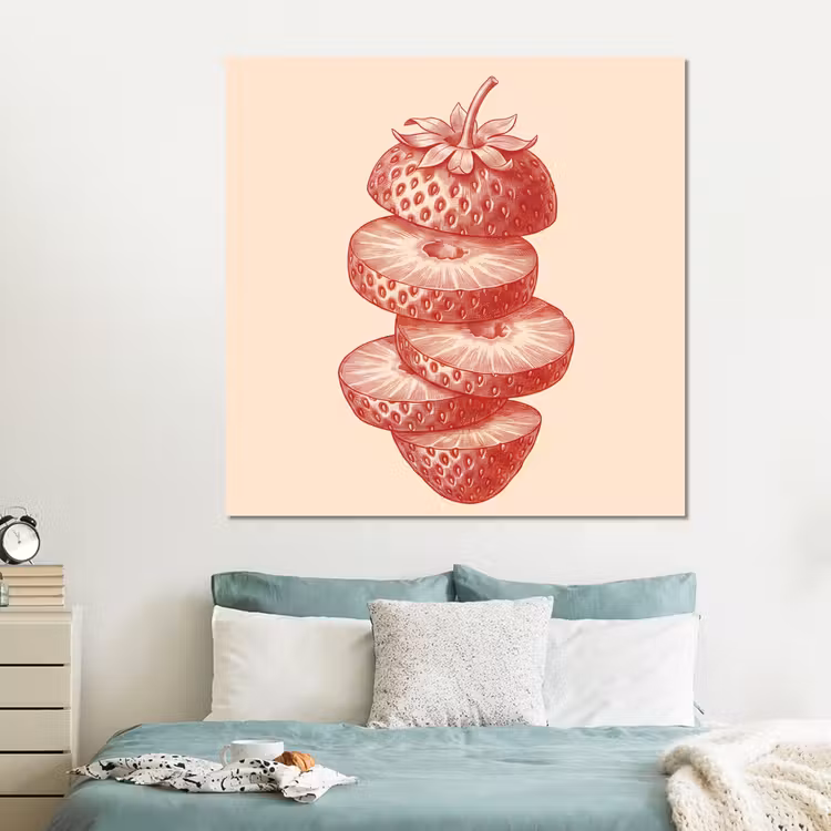 Forex - Fruit - Gesneden - Illustratie - Rood - Vintage — 2