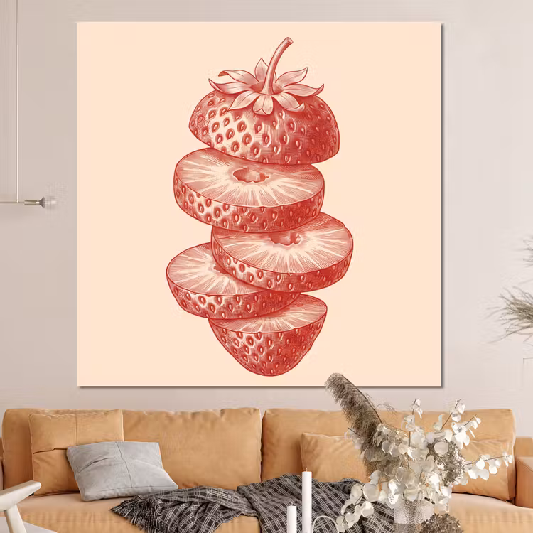 Forex - Fruit - Gesneden - Illustratie - Rood - Vintage — 4