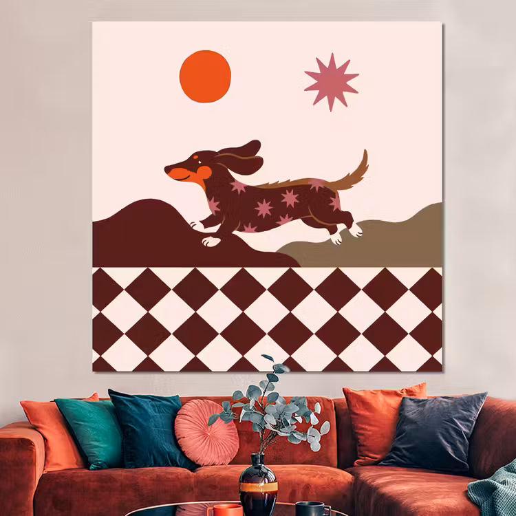 Forex - Hond - Abstract - Dieren - Modern - Bruin — 3