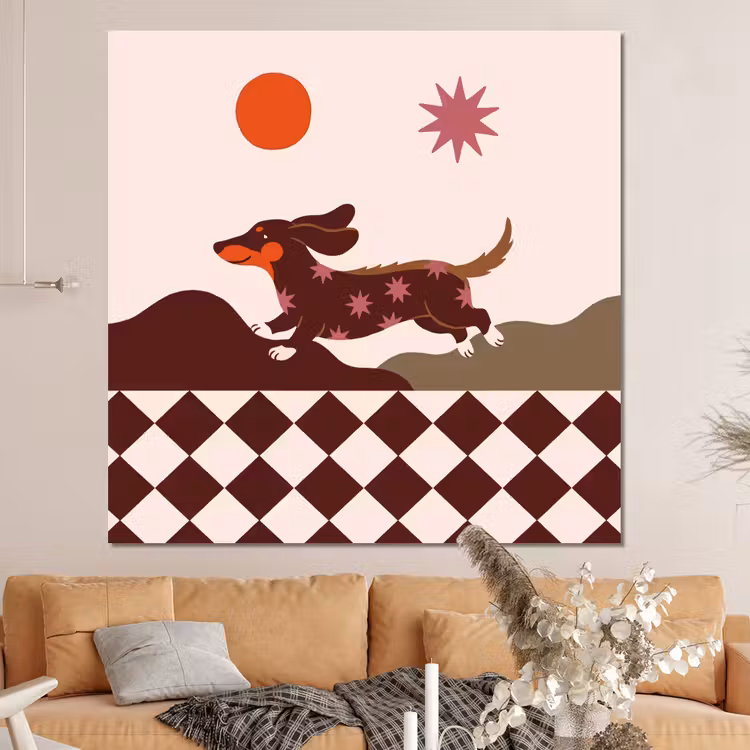 Forex - Hond - Abstract - Dieren - Modern - Bruin — 4