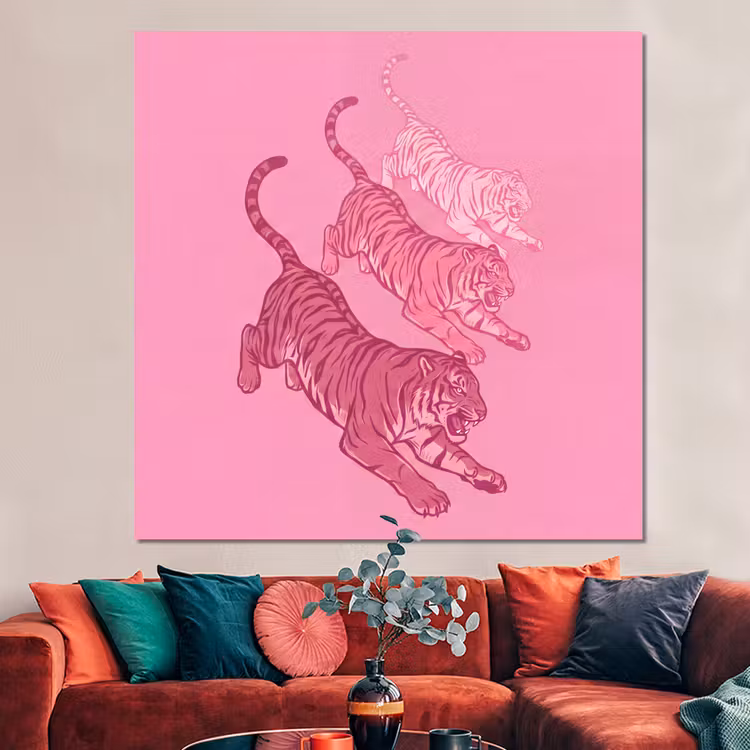 Forex - Kat - Springend - Dieren - Roze - Modern — 3