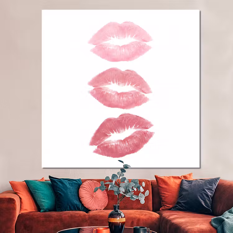 Forex - Lippen - Kusafdruk - Roze - Modern - Abstract — 3