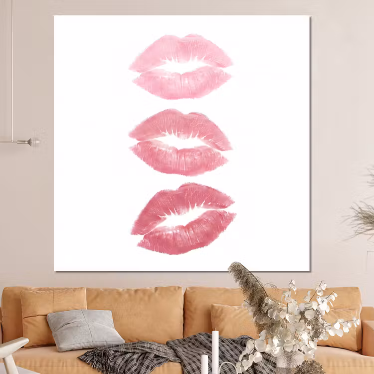 Forex - Lippen - Kusafdruk - Roze - Modern - Abstract — 4