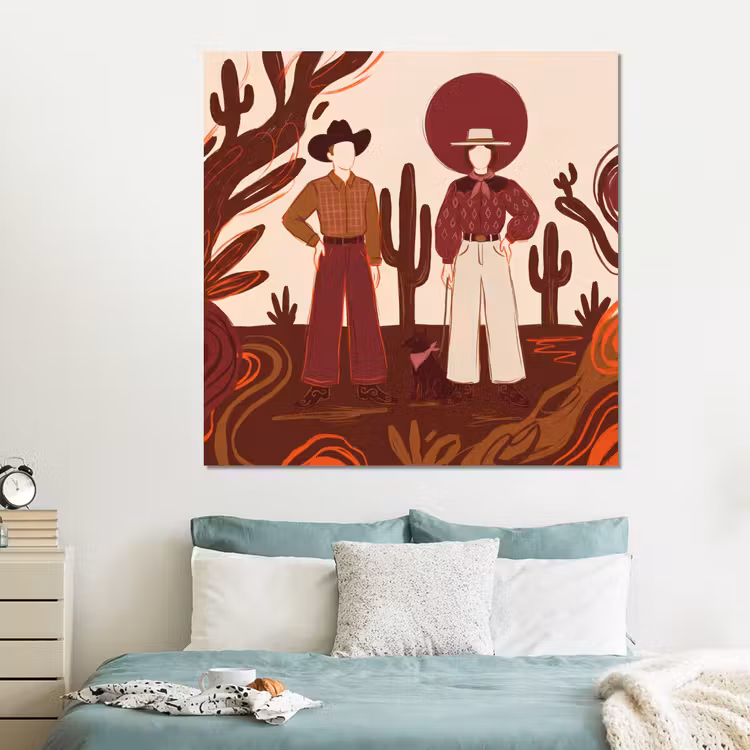 Forex - Mensen - Cowboykleding - Westerse stijl - Illustratie - Bruin — 2