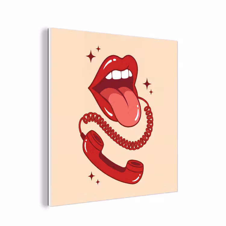 Forex - Mond - Telefoon - Popart - Rood - Illustratie — 1