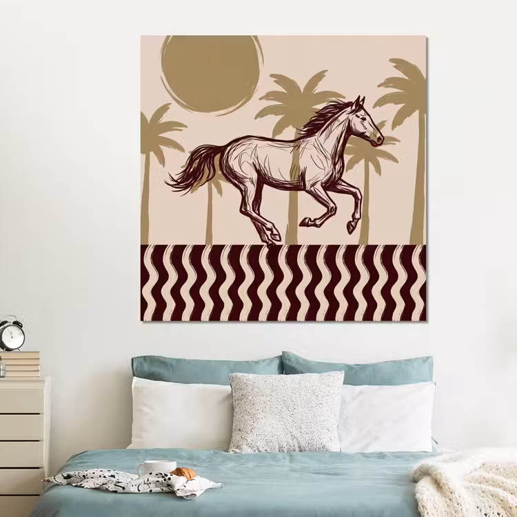 Forex - Paard - Galopperend - Woestijn - Illustratie — 2