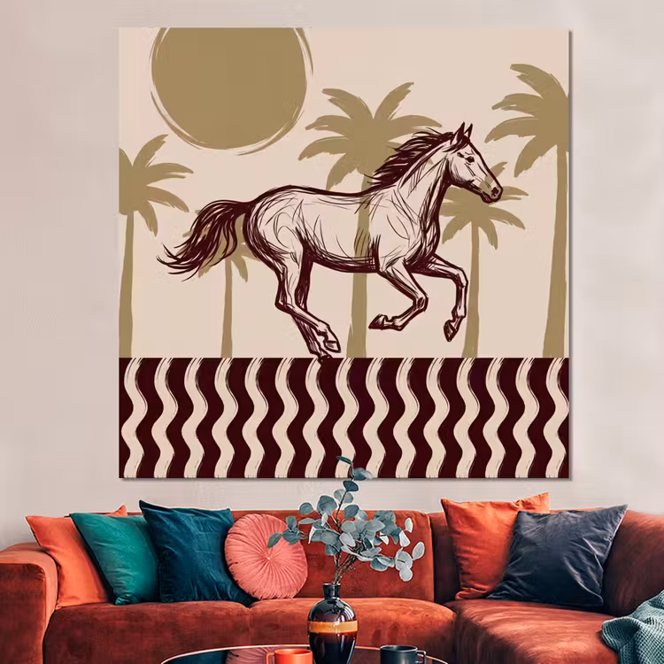 Forex - Paard - Galopperend - Woestijn - Illustratie — 3