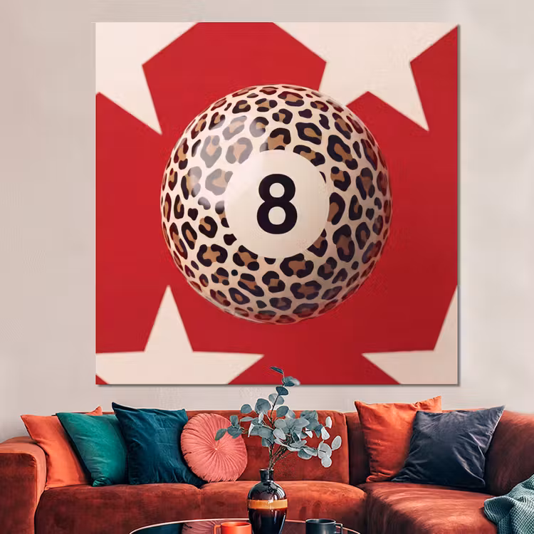 Forex - Spel - Dierenprint - Nummer 8 - Modern - Rood — 3