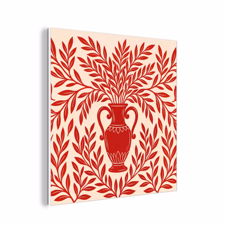 Forex - Vaas - Planten - Decoratie - Abstract - Rood — 1