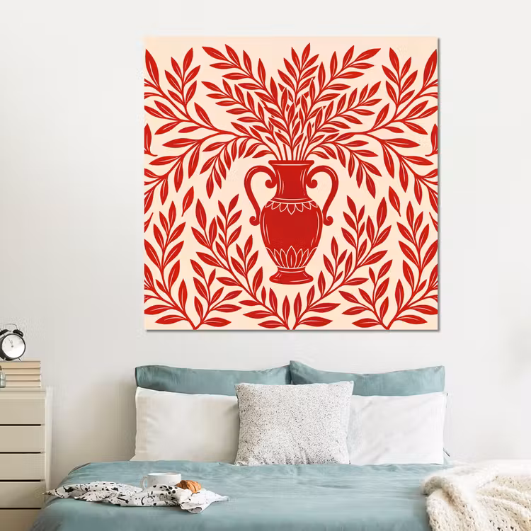 Forex - Vaas - Planten - Decoratie - Abstract - Rood — 2