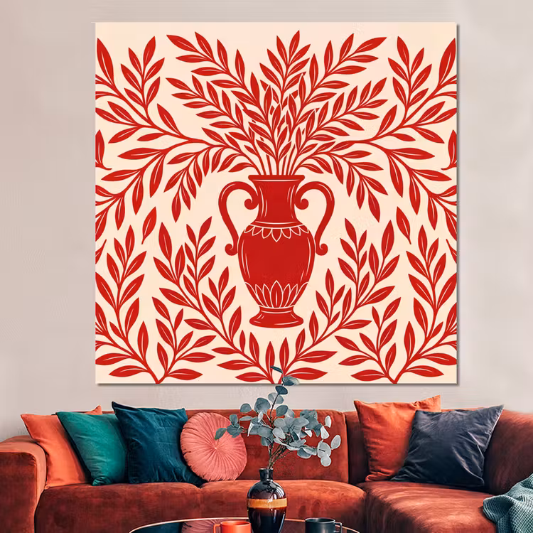 Forex - Vaas - Planten - Decoratie - Abstract - Rood — 3