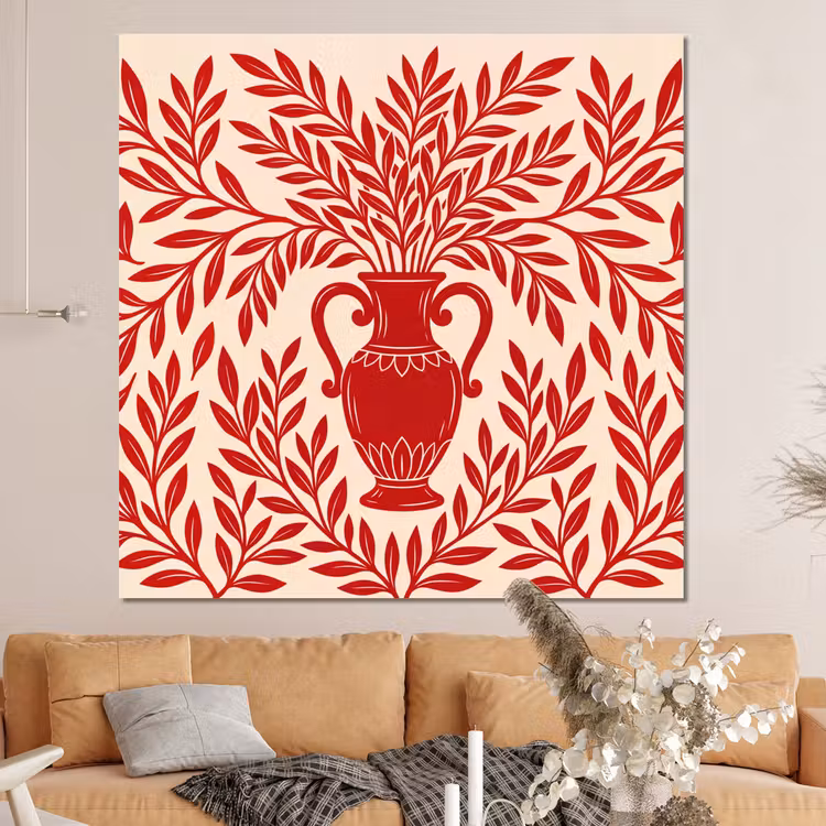 Forex - Vaas - Planten - Decoratie - Abstract - Rood — 4