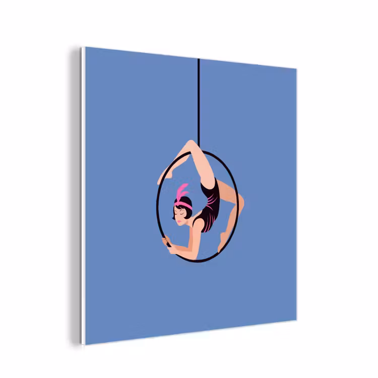 Forex - Vrouw - Aerial hoop - Art deco - Illustratie - Blauw — 1