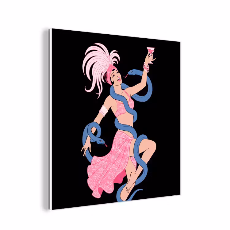 Forex - Vrouw - Danseres - Slangen - Art Deco - Roze — 1