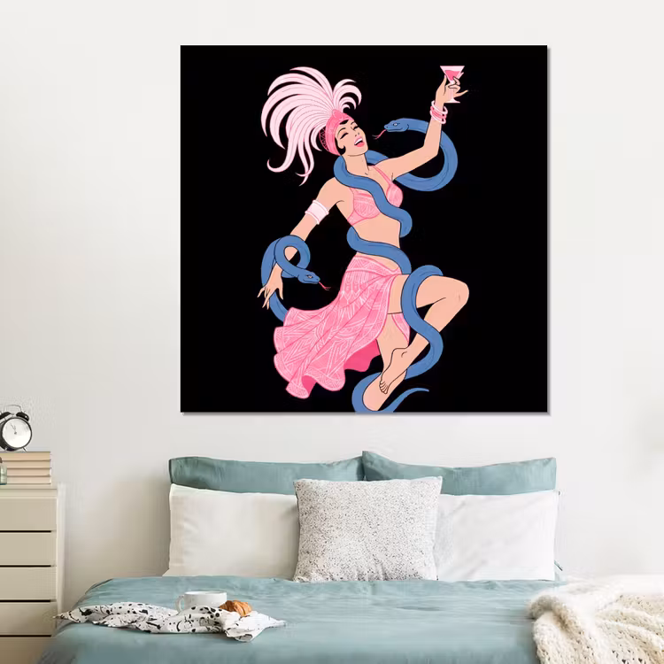 Forex - Vrouw - Danseres - Slangen - Art Deco - Roze — 2