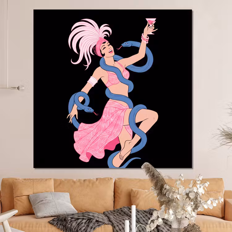 Forex - Vrouw - Danseres - Slangen - Art Deco - Roze — 4