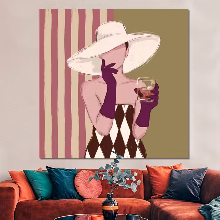 Forex - Vrouw - Hoed - Mode - Abstract - Kleurrijk — 3