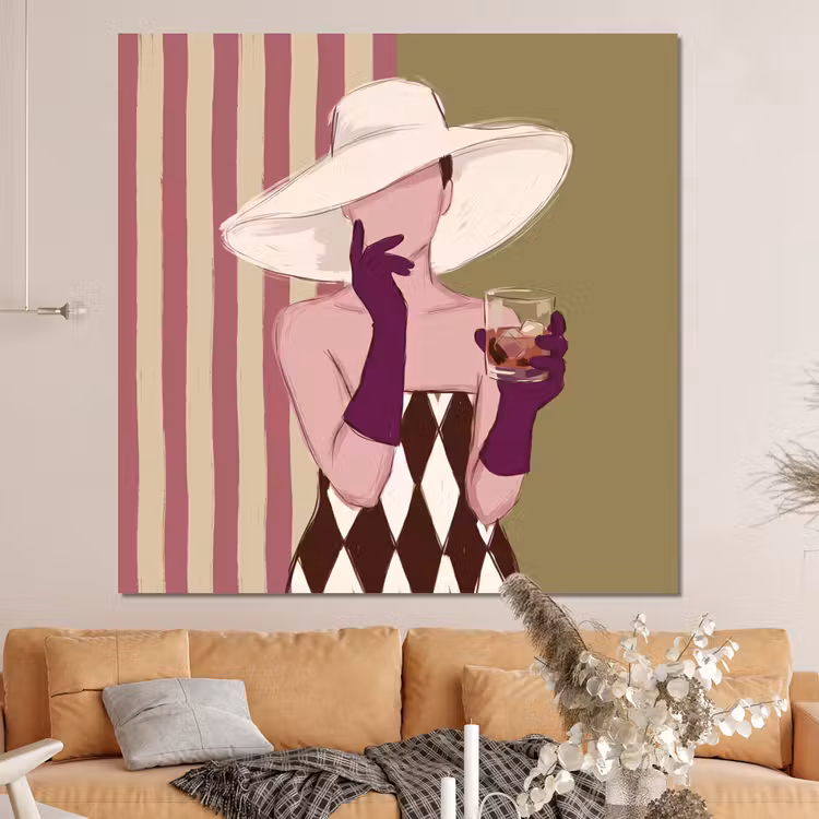 Forex - Vrouw - Hoed - Mode - Abstract - Kleurrijk — 4
