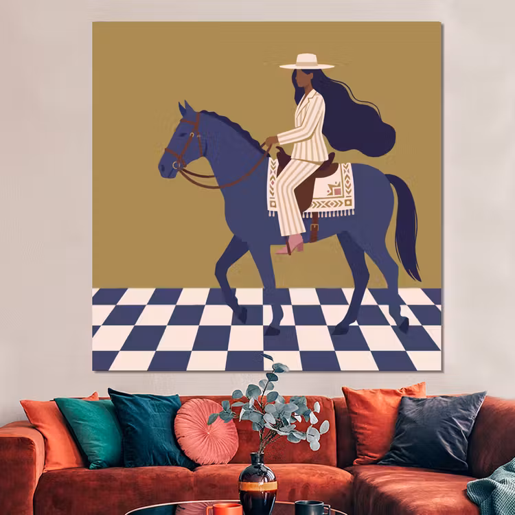Forex - Vrouw - Paard - Rijden - Modern - Abstract — 3