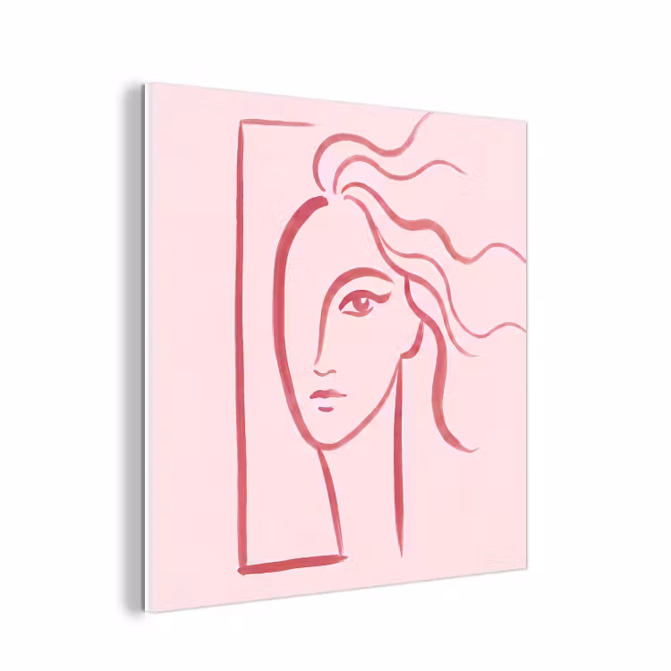 Forex - Vrouw - Portret - Abstract - Lijnkunst - Rood — 1