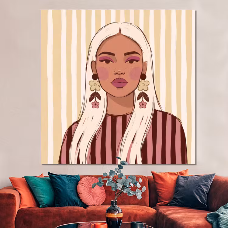 Forex - Vrouw - Portret - Illustratie - Modern - Roze — 3